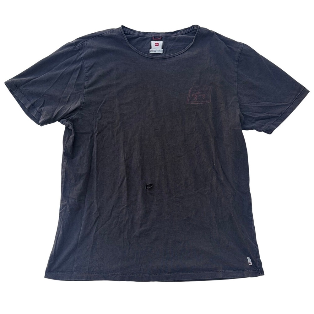 Quiksilver XXL Graphic T-Shirt Faded Black Short Sleeve Distressed Dog Print